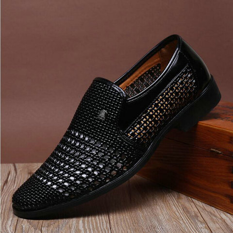 Dad Summer sandals breathable shoes sandals for Middle-aged mens shoes cut-outs shoes slip on mens leather sandals AD-02 ► Photo 1/6