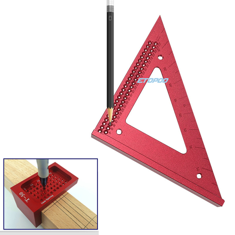 Woodworking line ruler Hole Scribing Gauge Precision Squares Triangle ruler woodworking crossed-out Measuring Tool ► Photo 1/6
