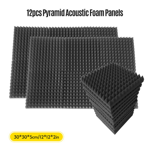 Drop shipping wholesell 24pcs 30*30 High Density Studio Acoustic Foam Panels Sound Insulation Foam Fire Retardant for Studio KTV ► Photo 1/6
