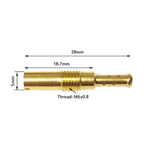 Motorcycle Carburetter 6mm Pilot Jet Slow Jet 28mm in length with a 5mm Round Head for Keihin Carburetor Moped ATV Part ► Photo 1/5