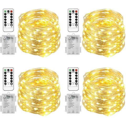 Fairy Lights Battery Operated USB with 13 Key Remote 33ft 100 50LED Waterproof Copper Wire Lights Festival Party 8 Modes ► Photo 1/6