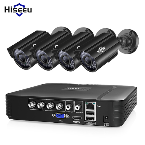 Kit Video Surveillance System 4ch Ahd  4 Camera Dvr Surveillance Kit -  Security - Aliexpress