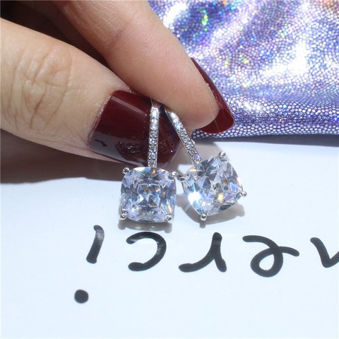 2022 Japan and South Korea hot fashion jewelry luxury square zircon earrings wedding party wild earring for Girls gift for woman ► Photo 1/6