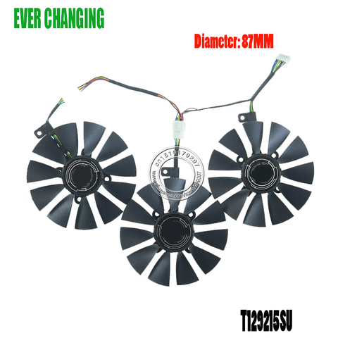 New 87MM Everflow T129215SU DC 12V 0.50AMP 4Pin 4 Wire Cooling Fan For ASUS GTX980Ti R9 390X 390 GTX1070 Graphics Card Fans ► Photo 1/5
