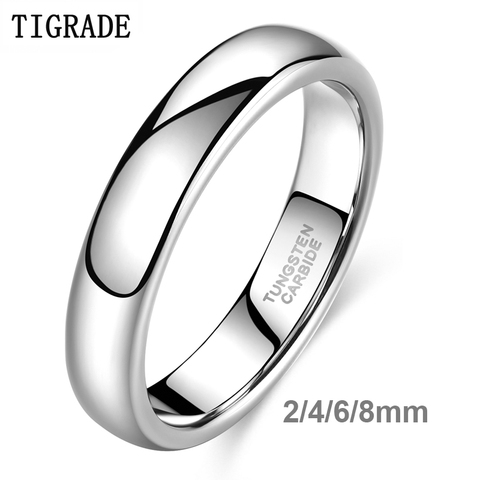 Tigrade Classic Jewelry 2/4/6/8mm Cute Men Women Simple Rings Polish100% Pure Tungsten Carbide Ring Wedding Band Engagement Ring ► Photo 1/6