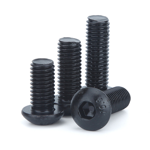 3/5/10pcs/lot ISO7380 Hex Screw M2 M2.5 M3 M4 M5 M6 M8 Black Button Head Hex Socket Cap Screw Hexagon Socket Round Head Screws ► Photo 1/6