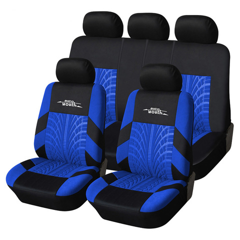 AUTOYOUTH Embroidered Tire Series Car Seat Cover Plain Fabric Bicolor Stylish Car Accessories Suitable For Most Cars ► Photo 1/6