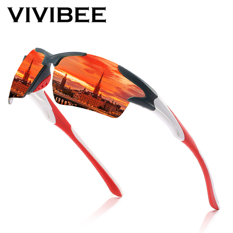 Men Mirror Red Sunglasses Black Frame Sports Goggles Women Cycling Polarized Unisex Bicycle Riding 2022 Sun Glasses ► Photo 1/6