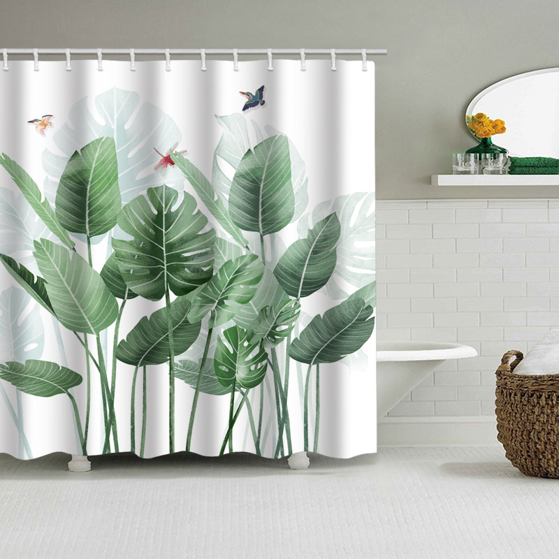 Bathroom Shower Aliexpress Er, Green Leaf Print Shower Curtain