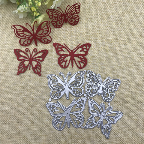 4pcs butterfly Craft Metal stencil mold Cutting Dies decoration scrapbook die cuts Album Paper Craft Embossing DIY Card Crafts ► Photo 1/5