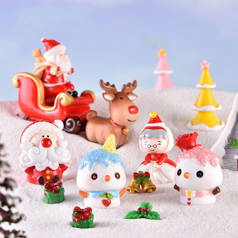 Cute Santa Claus Ice cream Snowman Ornaments Christmas Tree Mini Micro landscape decor Garden Pot christmas decor for home 1PC ► Photo 1/5