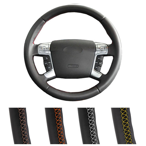 DIY Customized Car Steering Wheel Cover For Ford Mondeo Mk4 2007-2012 S-Max 2008 Leather Steering Wrap ► Photo 1/6