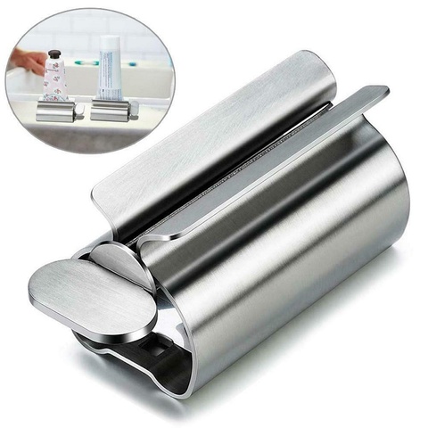 Bathroom Accessories Set Rolling Toothpaste Squeezer Tube Toothpaste Dispenser Toothbrush Holder Rack Stainless Steel Dispenser ► Photo 1/6