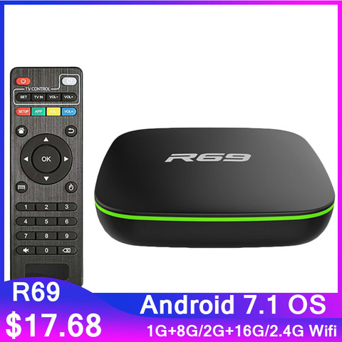 Original R69 Smart TV Box Android 7.1 Allwinner H3 Quad Core 2.4G Wifi 1GB 8GB Set Top Box 2GB 16GB 4K 1080P HD TVBOX PK X96 MAX ► Photo 1/4
