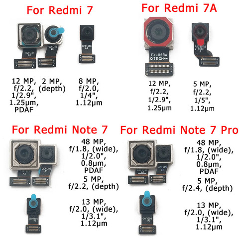 Original Front Rear Back Camera For Xiaomi Redmi 7 7A Note 7 Pro Main Facing Camera Module Flex Cable Replacement Spare Parts ► Photo 1/5