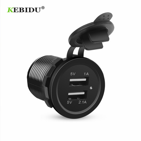 KEBIDU 2.1A 5V Dual USB car charger 2 port Cigarette Lighter Adapter Charger USB Power Adapter For smart phones DC12V-32V ► Photo 1/6