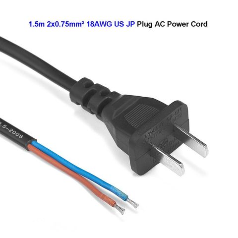 US Plug Power Cable Adapter 18AWG Pigtail Electric Wire Japan Replacement Power Supply Cord For Extension Socket Lamps LED Light ► Photo 1/6