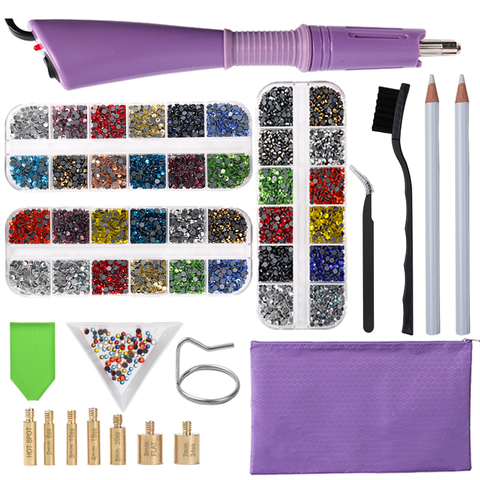 New Hot Fix Rhinestone Set/ US or EU Rhinestones Hot Fix Applicator Set / Flatback Rhinestone Set Iron-on Wand Heat-fix Tool Gun ► Photo 1/6