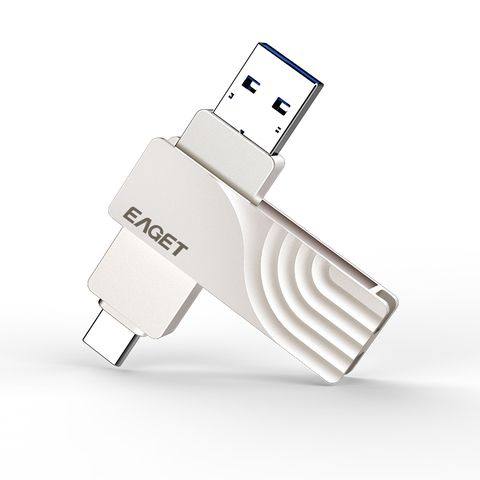 EAGET CF30 USB Flash Drive 128G OTG Metal USB 3.0 Pen Drive Key 64GB Type C3.1 High Speed pendrive Mini Flash Drive Memory Stick ► Photo 1/6