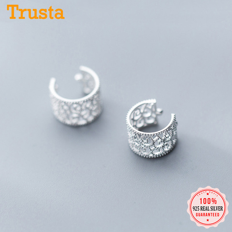 Trustdavis Genuine 925 Sterling Silver Sweet Hollow Out Ear Cuff Clip on Earring For Women Piercing Earing Jewelry Gift DA1034 ► Photo 1/6