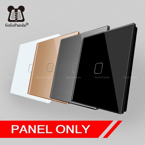 (Not switch)Touch Switch Panel Round Square 86mm *86mm EU UK 1G 2G 3G Luxury Crystal Glass Panel White Black Grey Gold 1 Piece ► Photo 1/2