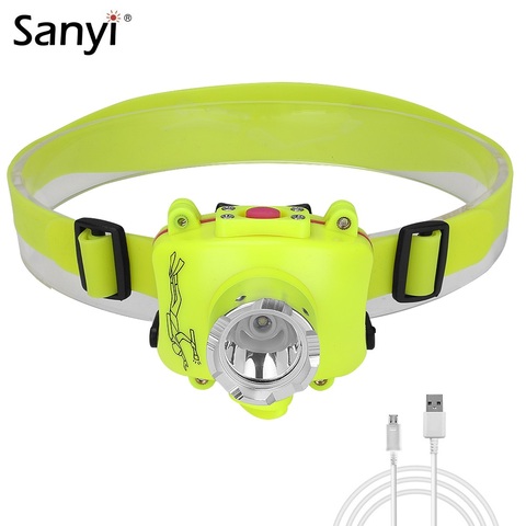 Portable LED Diving Headlamp Work Light Waterproof Headlight Built-in USB Charging Battery Head Flashlight For Night Fishing ► Photo 1/6