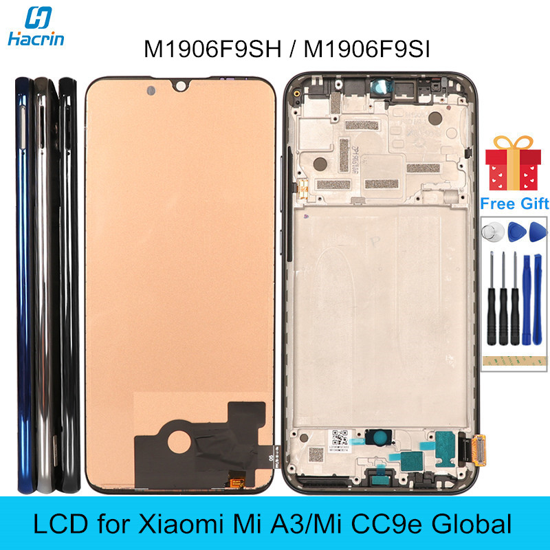 AMOLED LCD For Xiaomi Mi CC9E LCD Display Touch Screen Digitizer Assembly  With Frame For Xiaomi Mi A3 MiA3 display screen