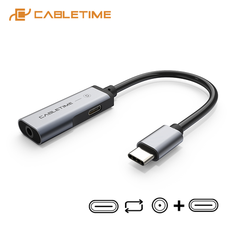 2022 CABLETIME USB C Adapter to Aux 3.5mm Earphone Jack OTG Digital Splitter for Huawei P30 LG Xiaomi 10 Samsung Note 10 C328 ► Photo 1/6