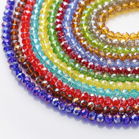 2/3/4/6/8/10/12MM Czech Rondelle AB Beaded China Jewelry Crystal Glass Faceted Loose Beads For Diy Making Beadswork Wholesale ► Photo 1/6