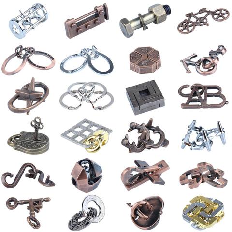 Classic IQ Metal Puzzle Metal Brain teaser Flag Ring Quartet Horseshoe Puzzles Game for Adults Children ► Photo 1/6