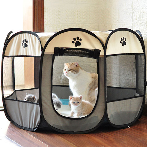 Portable Folding Pet Tent Dog House High Quality Durable Dog Fence For Cats Large Outdoor Dog Cage Pet Playpen Cat Собачья будка ► Photo 1/6