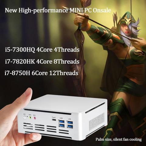Newest IntelCore 7th Gen Mini PC i5 7300HQ/i7 7820HK Intel UHD630 win10 4Core 8 Threads 2.4G+5G+Bluetooth NUC Freeshipping  pc ► Photo 1/5