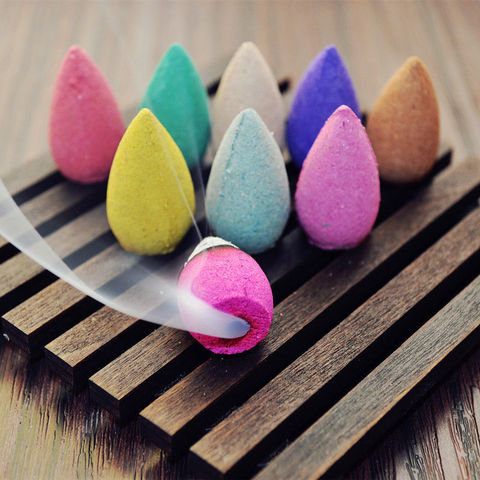 10Pcs Natural Reflux Tower Smoke Cones Bullet Buddhism Back Flow Tower Incense Burner Holder Cone Smoke Sandalwood Aromatherapy ► Photo 1/6