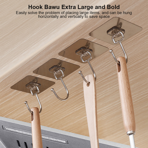 Storage Hook Hanger Self Adhesive Hook Adjustable Wall Rack Kitchen Bathroom Punch-free Non-marking Strong Sticking Hook ► Photo 1/6