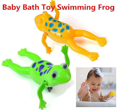 2022 New Baby Kids Bath Toy Clockwork Wind Up Plastic Swimming Frog Battery Operated Pool Bath for Kids Baby ► Photo 1/2