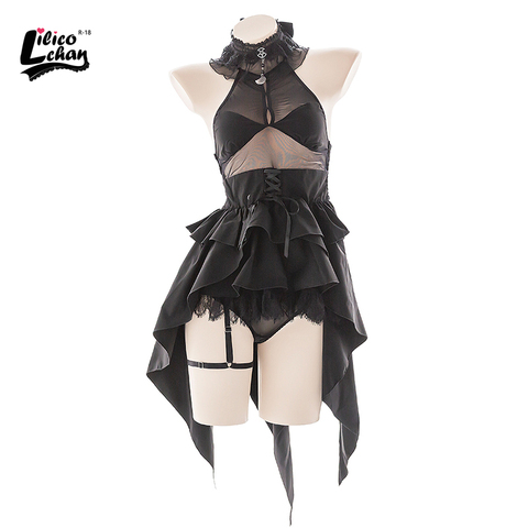 Lilicochan Demon Cosplay Costumes Black Lace Sexy Lingerie for Women Maid Temptation Cute Wedding Evil Anime Backless Dress ► Photo 1/5
