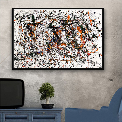 Famous Jackson Pollock Abstract Artwork Poster Graffiti Canvas Painting Prints Wall Pictures for Living Room Home Decor ► Photo 1/5