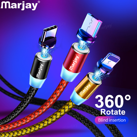 Marjay Magnetic Micro USB Cable For iPhone Samsung Android Fast Charging Magnet Charger USB Type C Cable Mobile Phone Cord Wire ► Photo 1/6