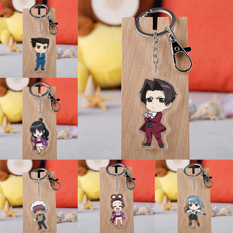 Anime Gyakuten Saiban Ace Keychain Cartoon Figure Attorney Acrylic Pendent Keyring ► Photo 1/5