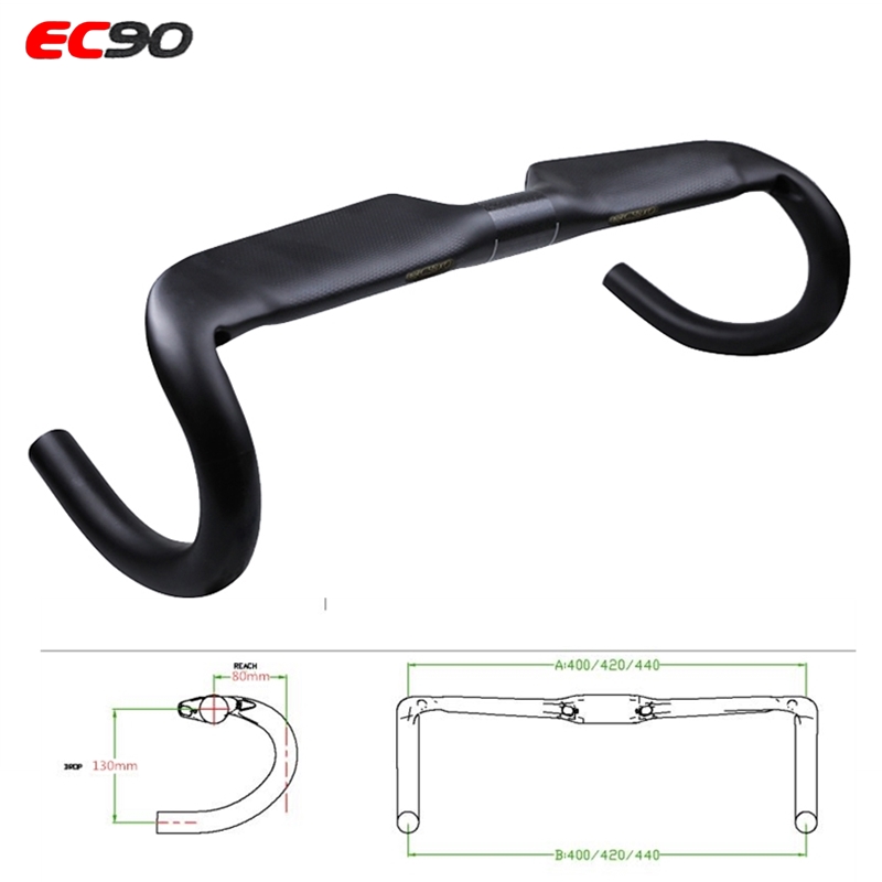 EC90 3K Carbon Fiber Bicycle Drop Bar 31.8*400/420/440mm Handlebar Road Bike 