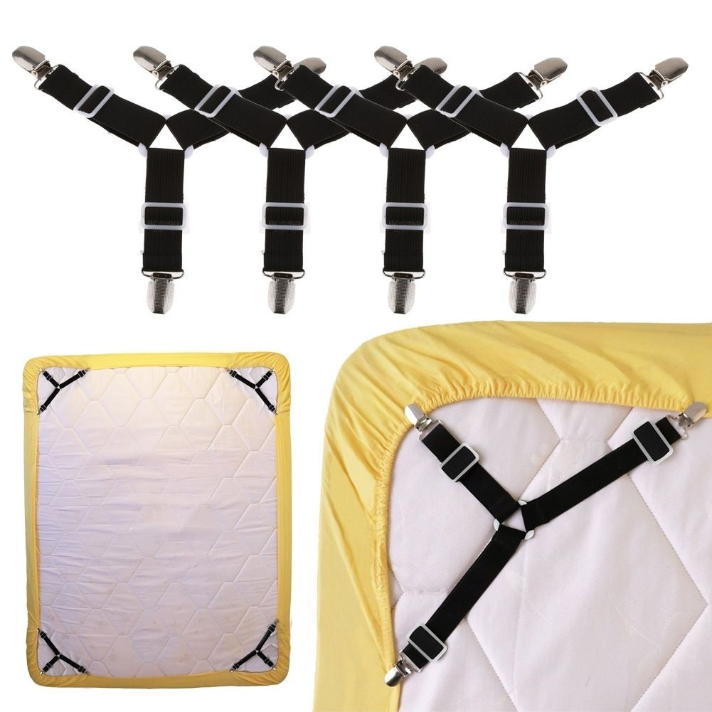 2Pcs Adjustable Bed Sheet Clips Elastic Sheets Slip-Resistant Belt Mattress  Blanket Fixing Straps Textiles Organize Gadgets - AliExpress