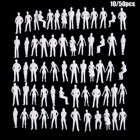 10/50Pcs 1:50/75/100/150/200 Scale Model White Miniature Figures Architectural Models Human Scale Model ABS Plastic Peoples ► Photo 1/6