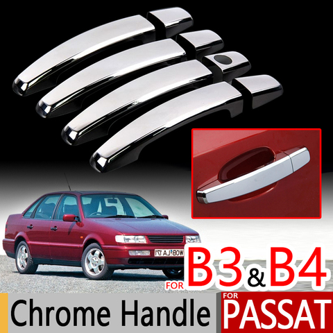 For VW Passat B3 B4 Chrome Handle Covers Trim Set of 4Pcs Volkswagen MK3 MK4 Car Accessories Stickers Car Styling 1988 1990 1993 ► Photo 1/6