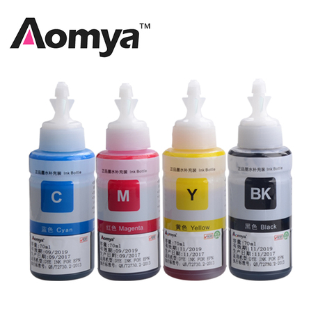 Aomya Dye Refill Ink Kit 4*70ml Printer Ink for Epson L486 /L355 L300 L100 L110 L200 L210 L120 L130 L1300 L220 L310 L365 ► Photo 1/3