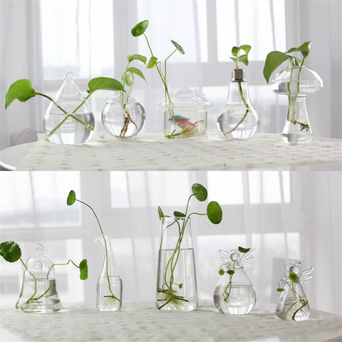 Hand Made Glass Vase Terrarium Transparent Hydroponic Flower Vase Fish Tank Aquarium Container Flower Planter Pots Home Decor ► Photo 1/6
