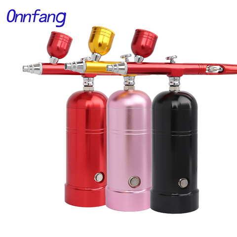 Onnfang Wireless Air Compressor Portable Airbrush 0.3&0.2&0.5mm Spary gun Make up Art Body Cake Model Car Water Filling Sprayer ► Photo 1/6