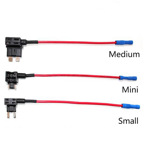 12V MINI SMALL MEDIUM Size Car Fuse Holder Add-a-circuit TAP Adapter with 10A Micro Mini Standard ATM Blade Fuse ► Photo 1/6