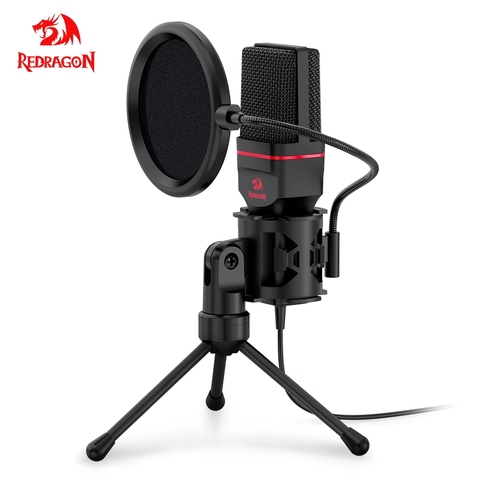 Redragon Omni Condenser Microphone With Tripod Audio 3.5mm Computer Studio Microphone For PC Phone Karaoke Recording phone ► Photo 1/6