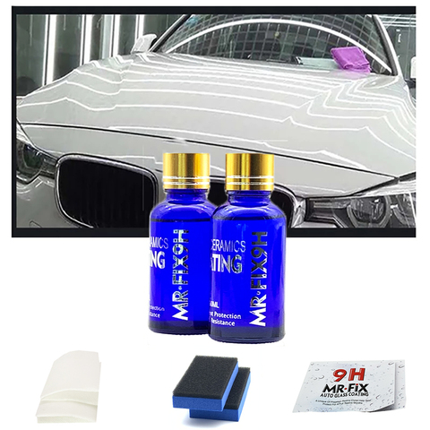 2PCS 9H Car Liquid Ceramic Coat Super Hydrophobic Glass Coating Set Polysiloxane and Nano materials Car Polish ► Photo 1/6