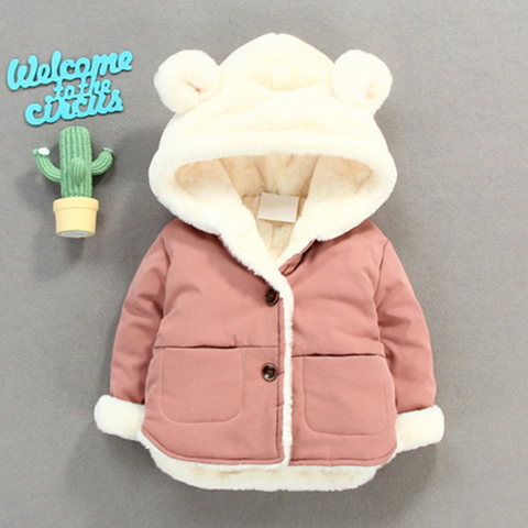 Cold Winter Baby Boys Jackets for Infants Thick Coats Girls Warm Hooded Velvet Jackets Children Outerwear 0-4 Y Toddler Snowsuit ► Photo 1/6